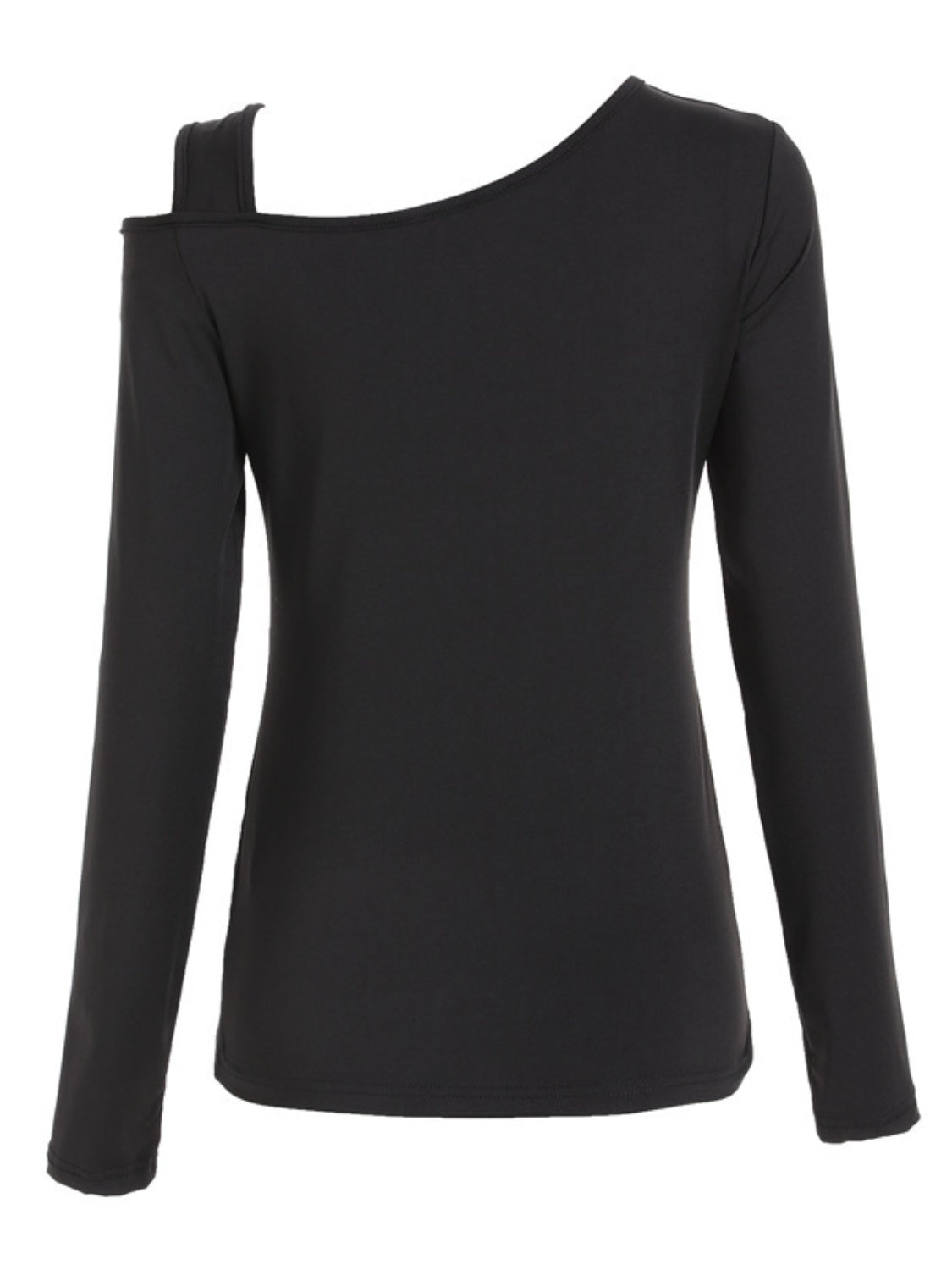 Cutout Asymmetrical Neck Long Sleeve T-Shirt Long Sleeve Tops JT's Designer Fashion