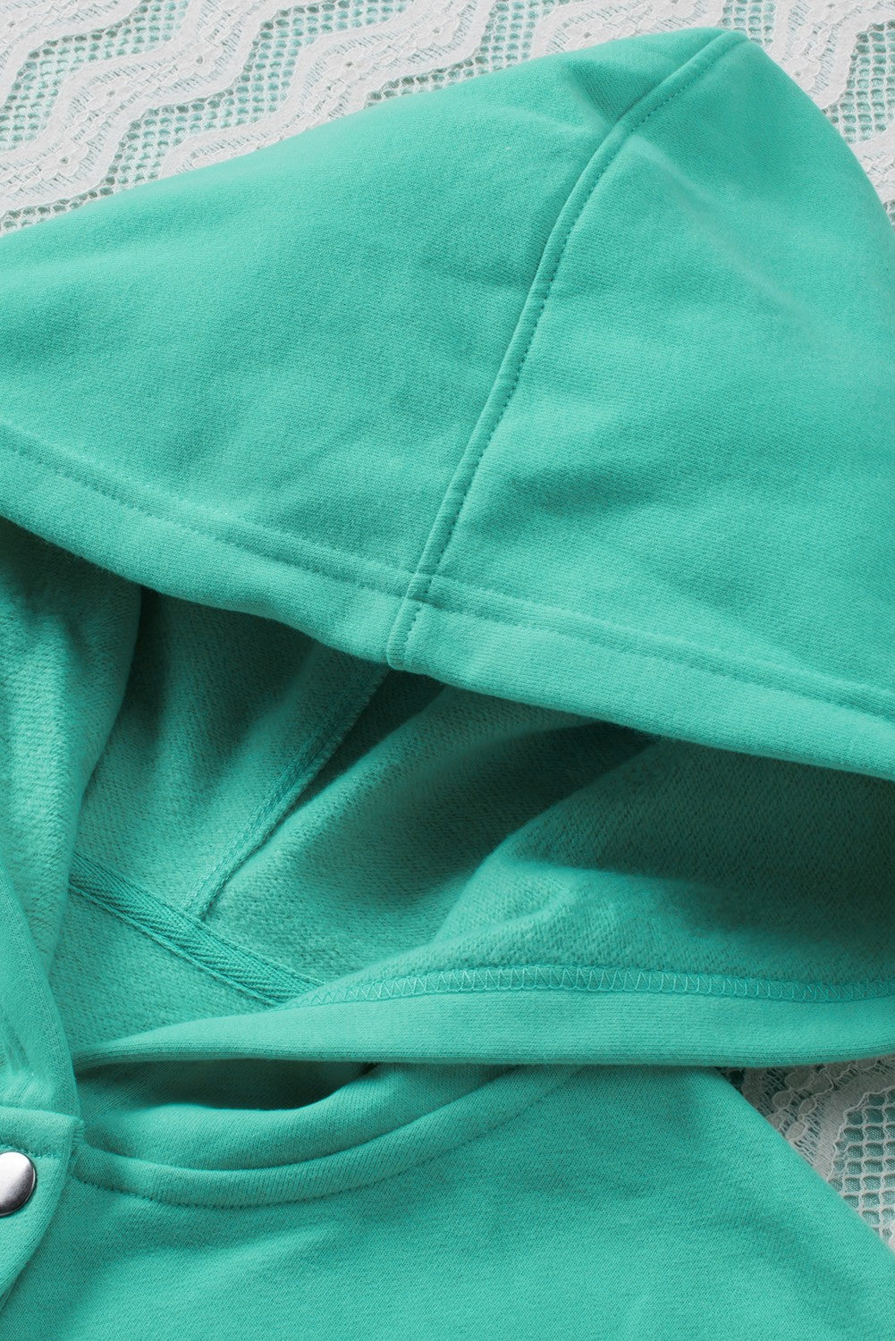 Turquoise Batwing Sleeve Pocketed Henley Hoodie Sweatshirts & Hoodies JT's Designer Fashion