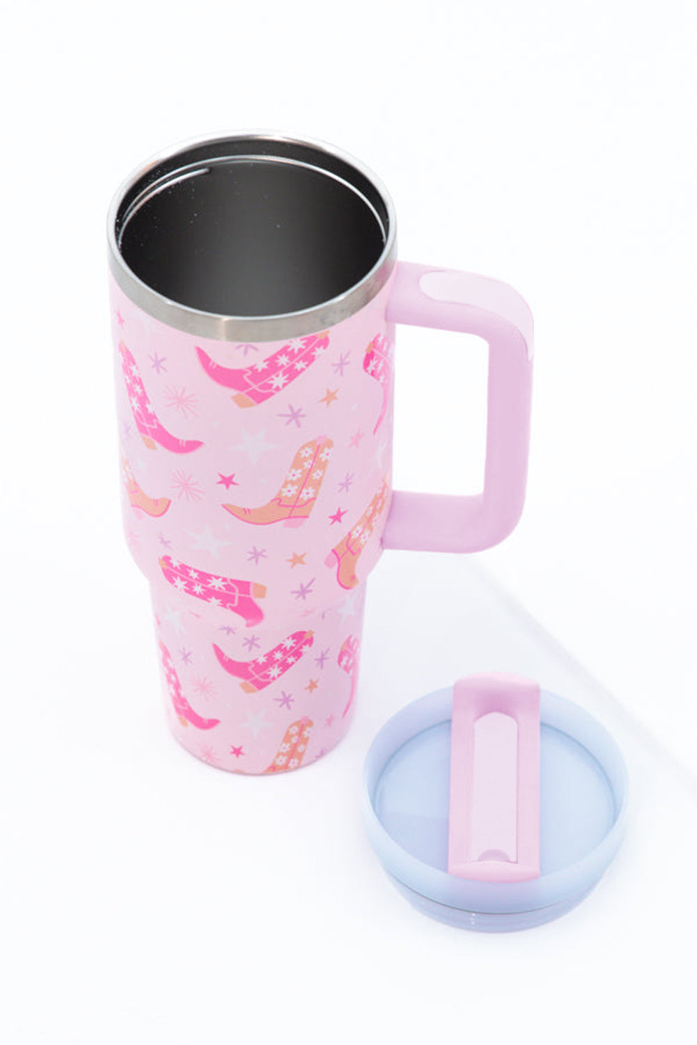 Sachet Pink Western Boot Tumbler with Straw 40oz Tumblers JT's Designer Fashion