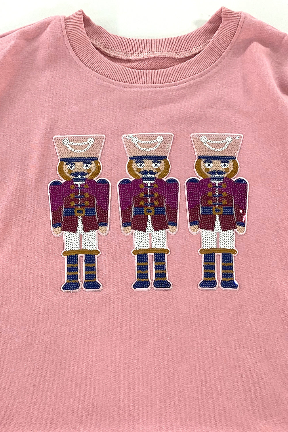 Pink Christmas Nutcracker Graphic Pullover Sweatshirt Graphic Sweatshirts JT's Designer Fashion