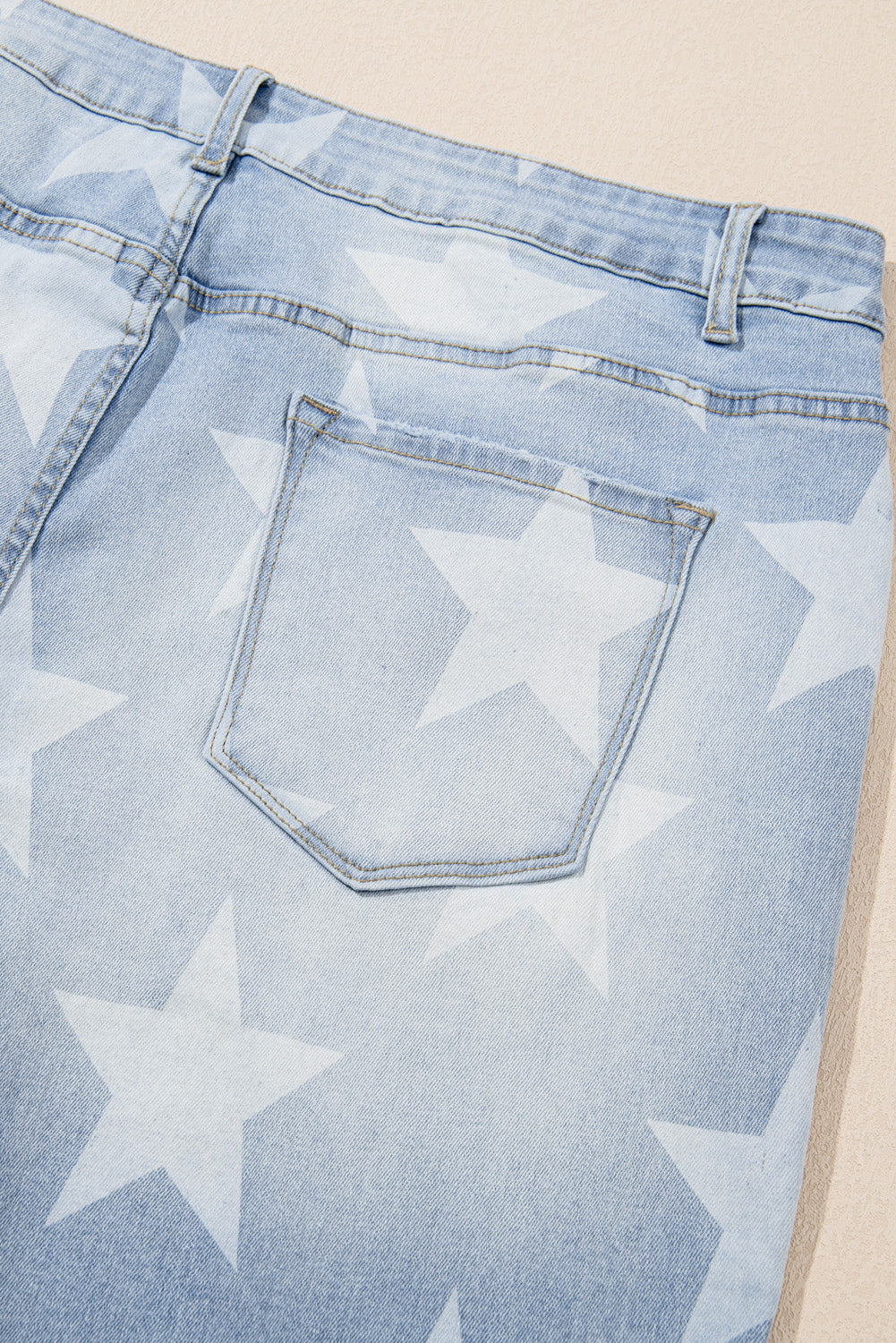 Beau Blue High Waist Star Pattern Plus Size Jeans Plus Size Bottoms JT's Designer Fashion