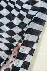 Multicolour Leopard Checkered Double Printed Reversible Sleeveless Long Dress Maxi Dresses JT's Designer Fashion