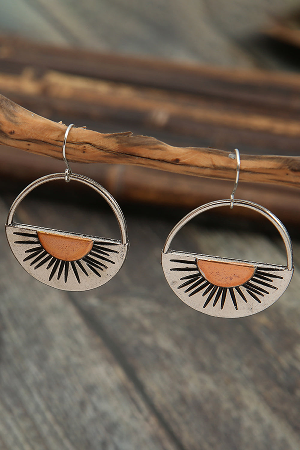 Sunrise Hollow-out Retro Round Earrings Jewelry JT's Designer Fashion