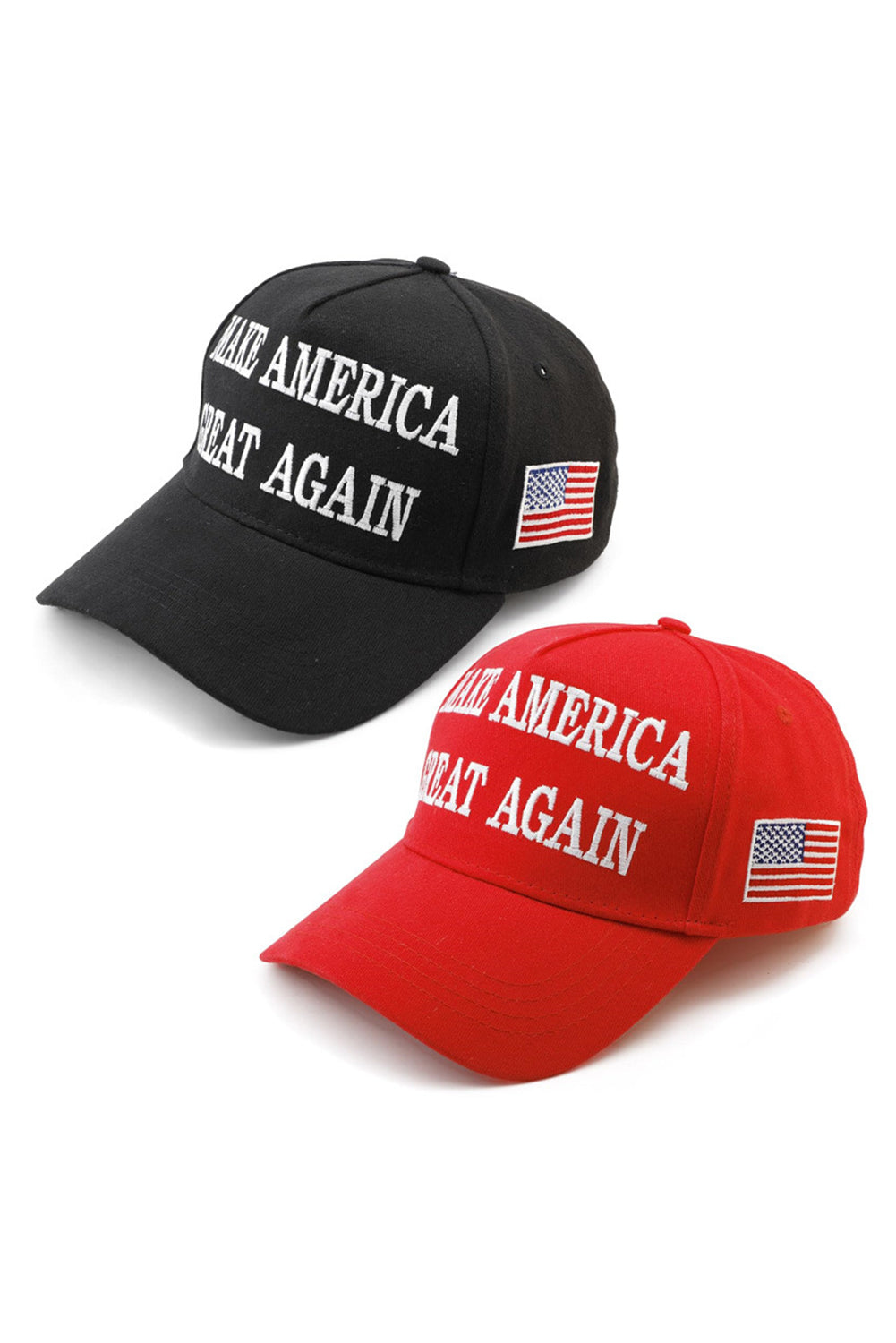 Fiery Red MAKE AMERICA GREAT AGAIN Embroidered Peaked Cap Hats & Caps JT's Designer Fashion