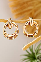 Gold Circles Plated Alloy Stud Earrings Jewelry JT's Designer Fashion