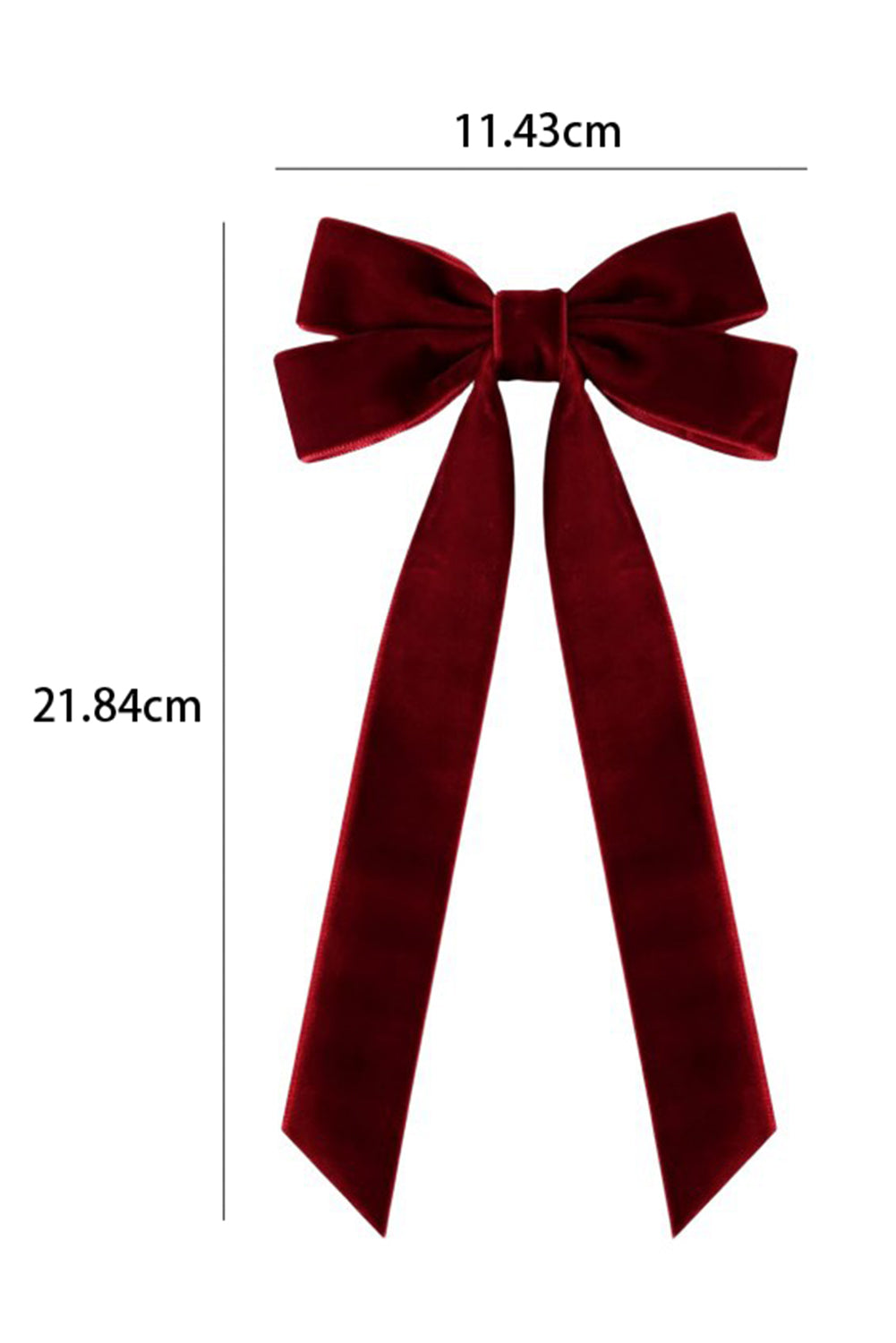 Red Sandalwood Velvet Bowknot Frenchy Girl Fashion Hair Clip Headwear JT's Designer Fashion