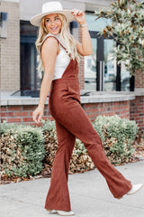 Chestnut Perfect For You Brown Corded Zip Up Overalls Bottoms JT's Designer Fashion