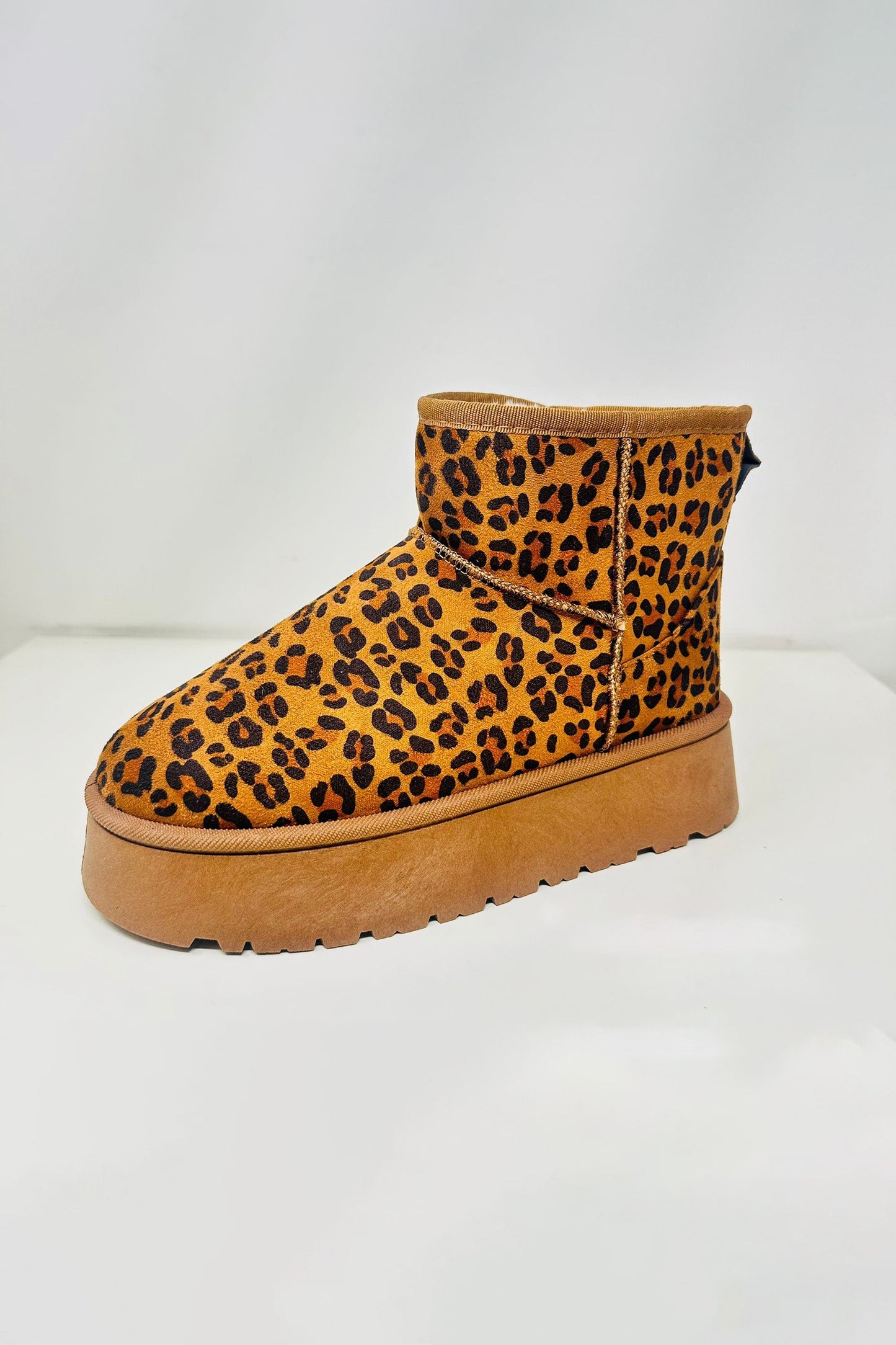 WILD DIVA Thermal Furry Leopard Platform Booties Boots JT's Designer Fashion