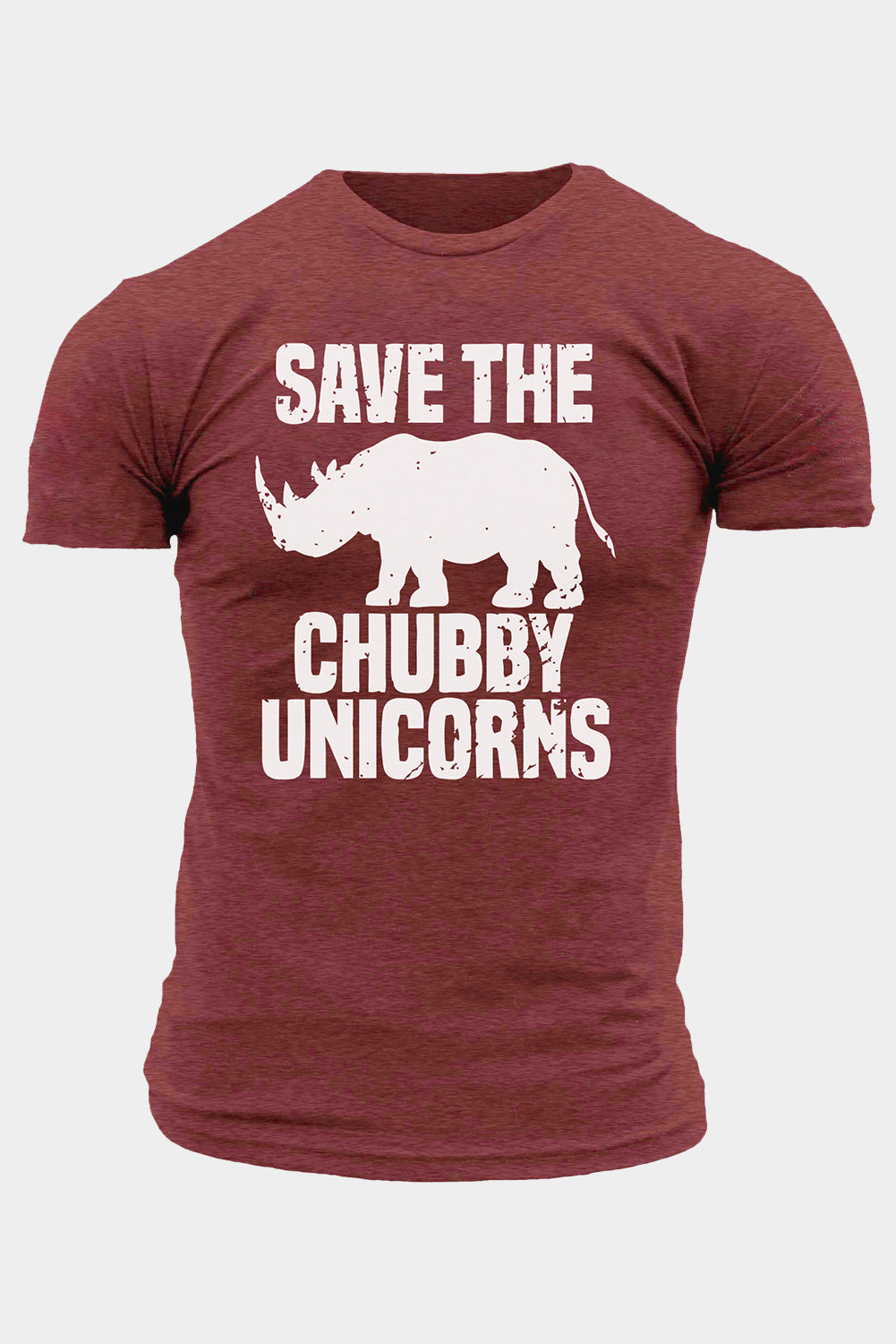 Red Save The Chubby Unicorns Crewneck Men's Graphic Tee Red 35%Viscose+ 65%Polyester Men's Tops JT's Designer Fashion