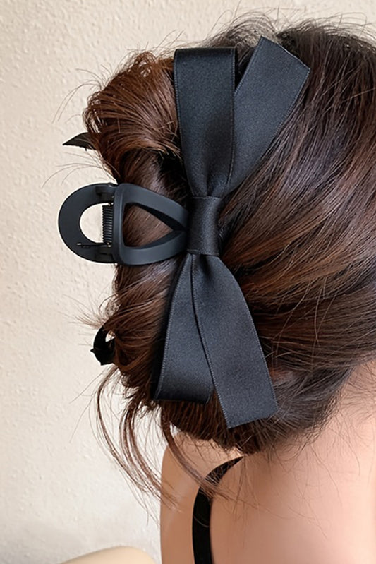 Black Bow Decor Large Hair Claw Clip Headwear JT's Designer Fashion