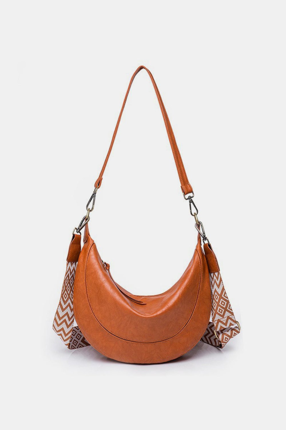 PU Leather Removable Strap Crossbody Bag Terracotta One Size Shoulder Bags JT's Designer Fashion