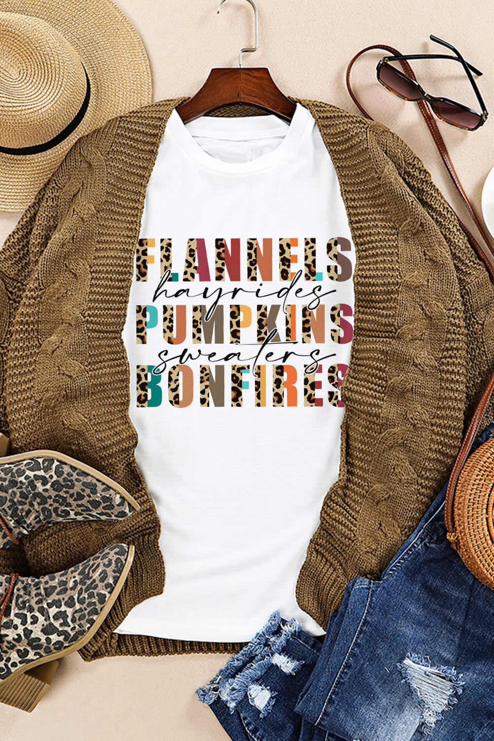 White Flannels Hayrides Pumpkins Sweaters Bonfires Tee Graphic Tees JT's Designer Fashion