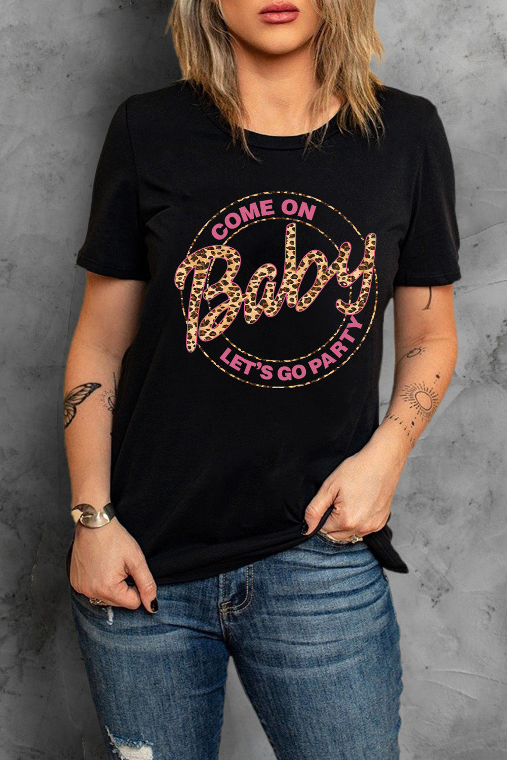 Black Come On Baby Lets Go Party Graphic T Shirt Graphic Tees JT's Designer Fashion