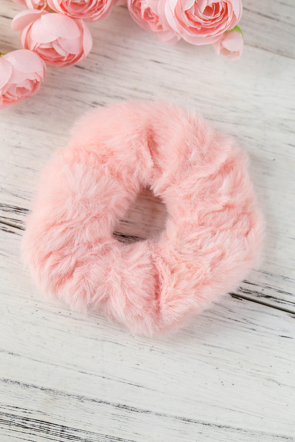 Pink Plush Large Scrunchy Hair Tie Headwear JT's Designer Fashion