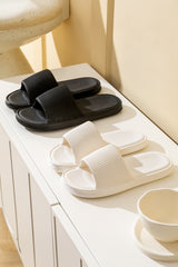 White Textured Thick Sole Soft EVA Home Slippers Slippers JT's Designer Fashion