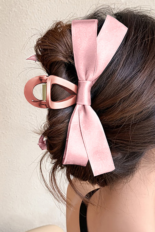 Pink Bow Decor Large Hair Claw Clip Headwear JT's Designer Fashion