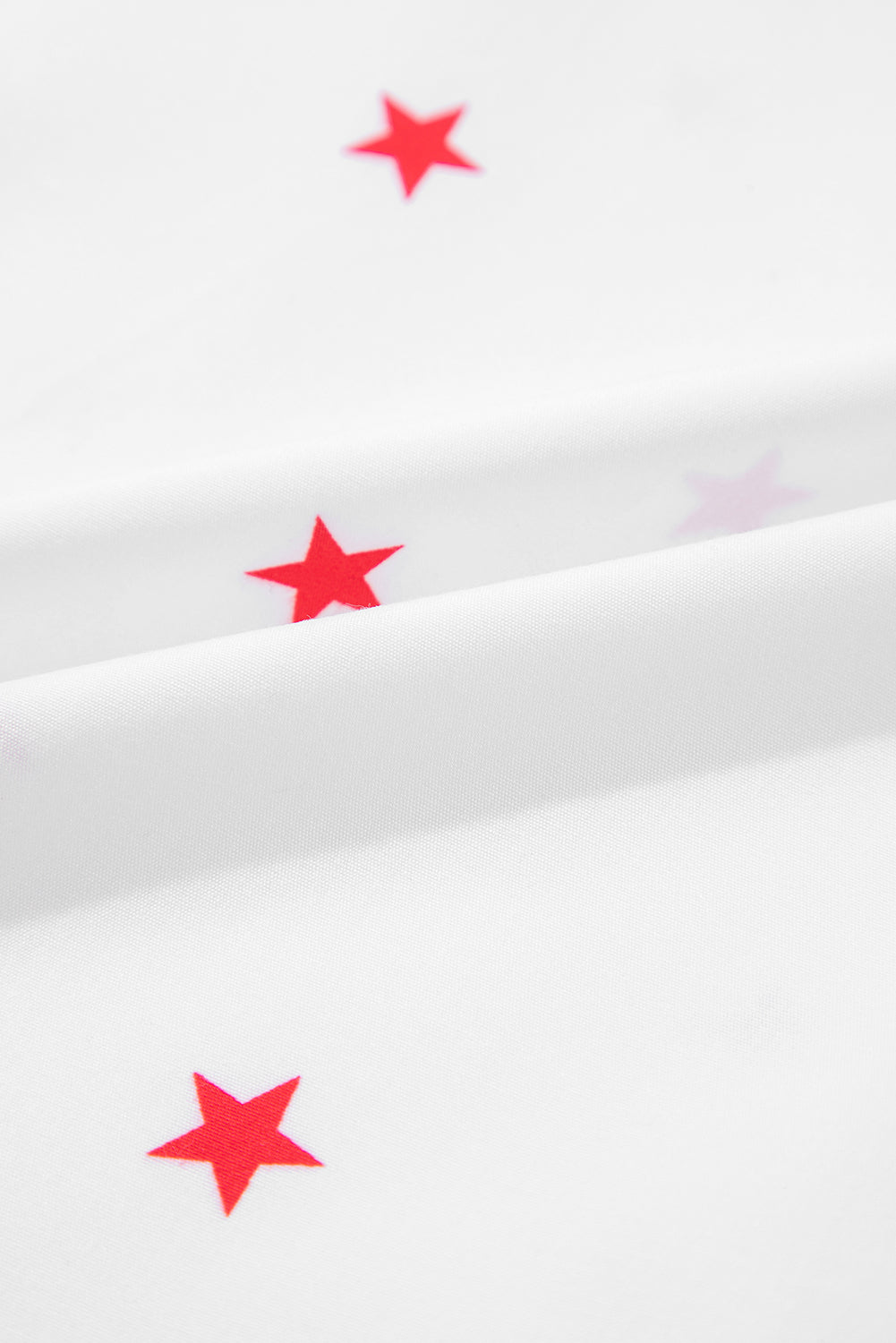 White Red Little Stars Printed Loose Half Sleeve Shirt Pre Order Tops JT's Designer Fashion