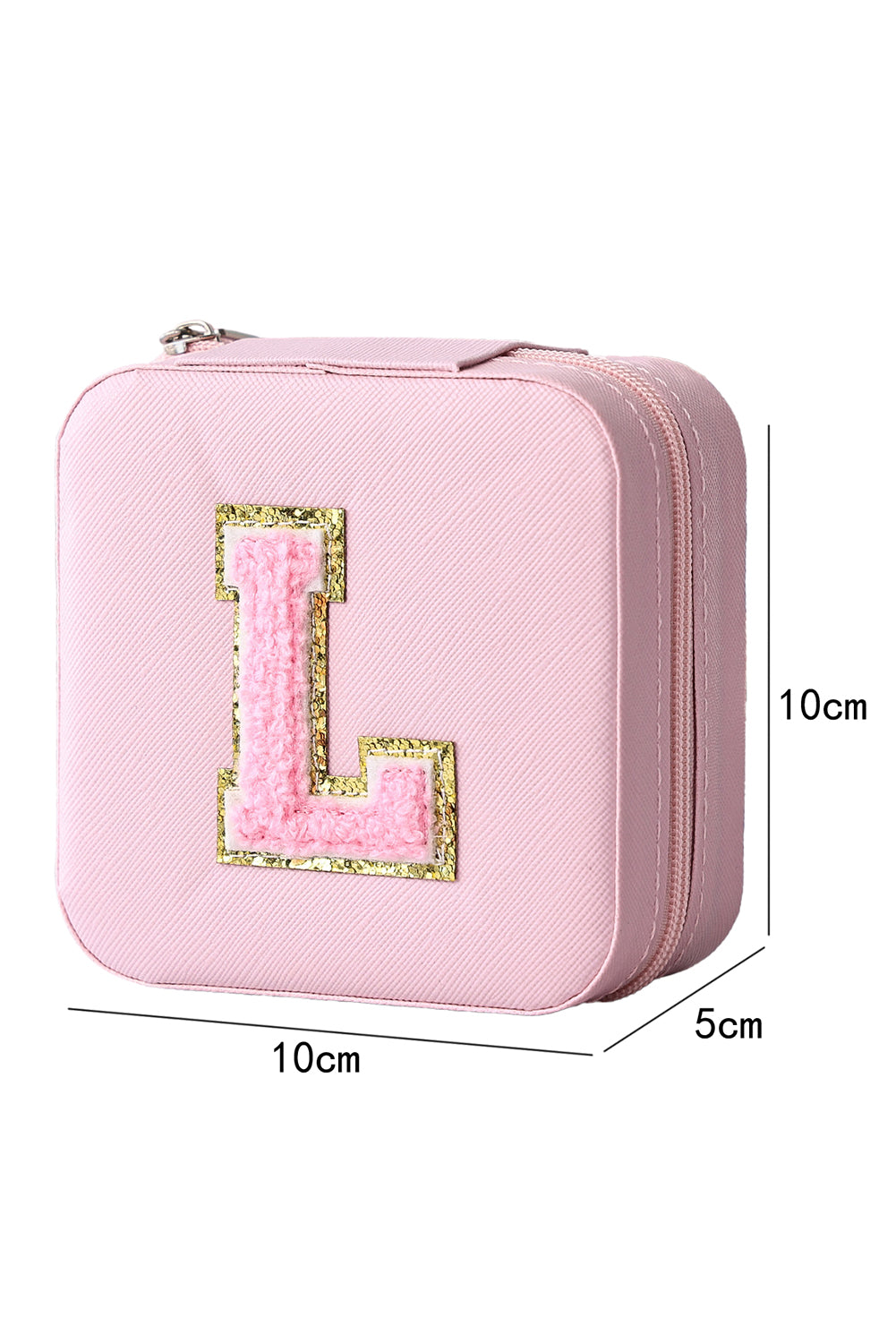 Pink Chenille Initial L Portable Jewelry Case Other Accessories JT's Designer Fashion