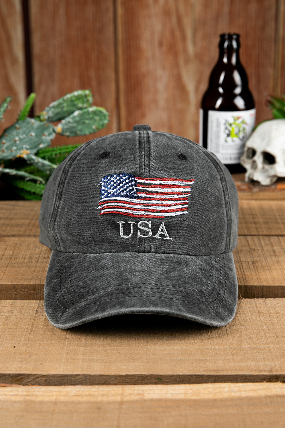 Black USA Flag Embroidered Baseball Cap Hats & Caps JT's Designer Fashion