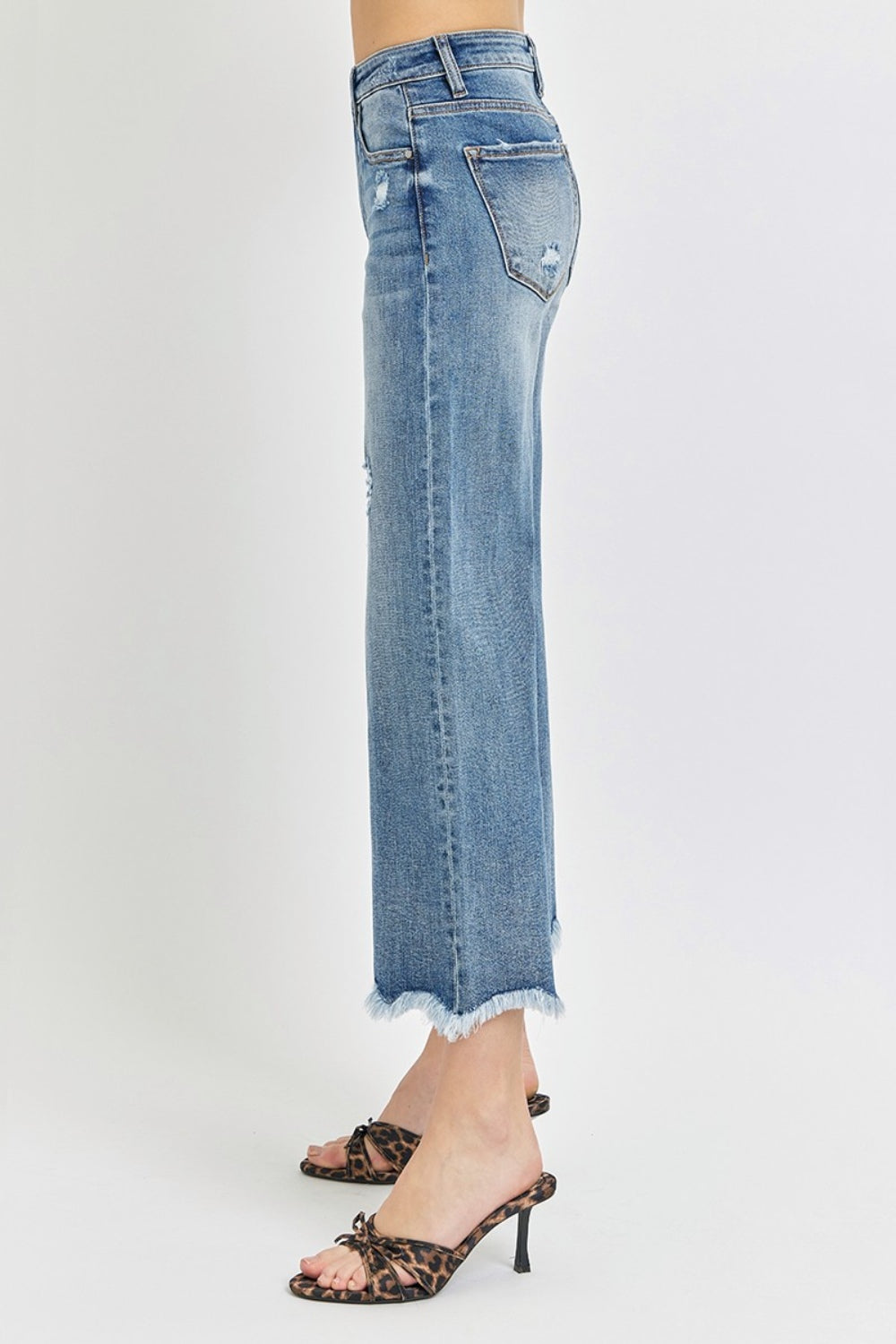 Risen High Rise Cropped Flare Jeans Jeans JT's Designer Fashion