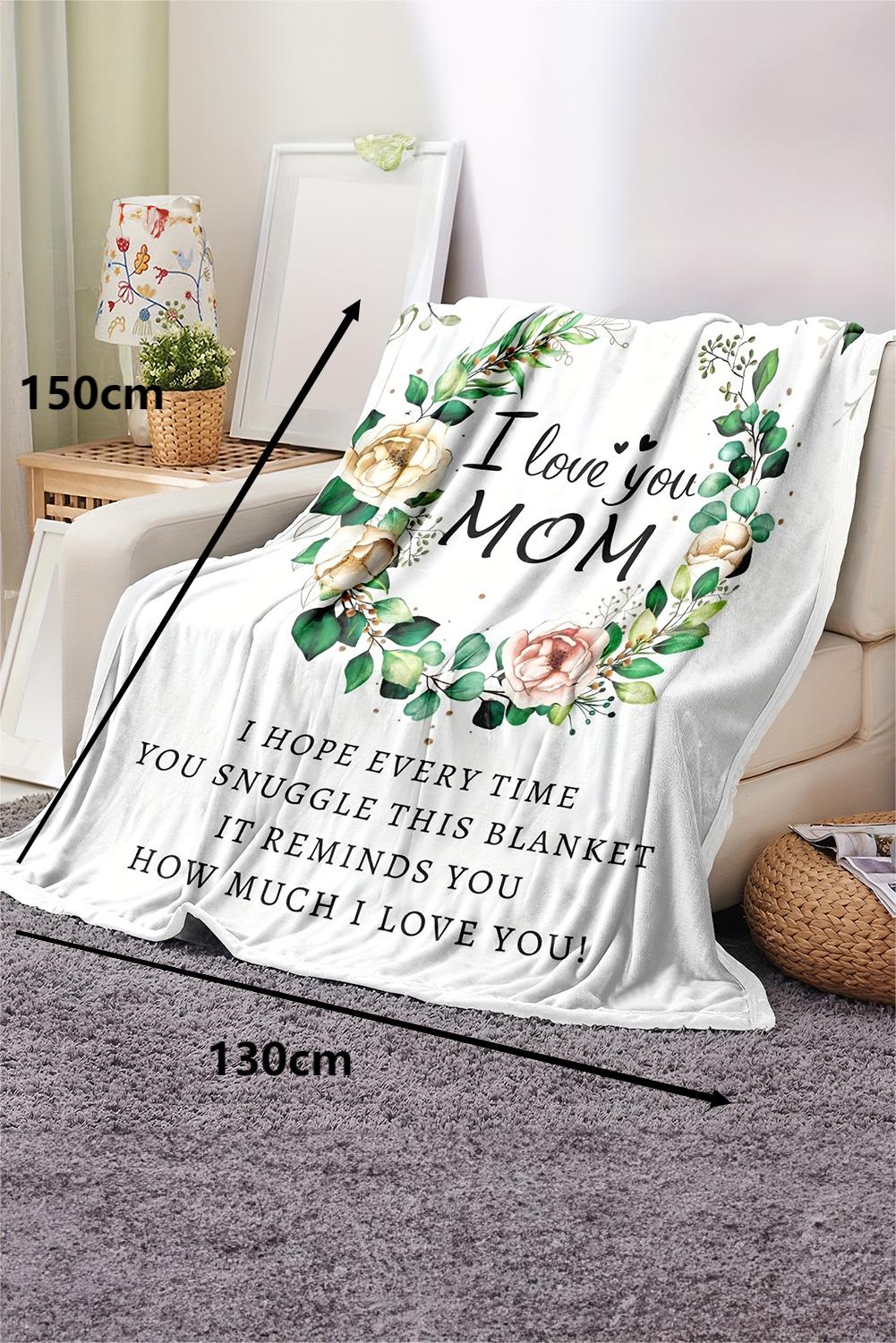 White I Love You MOM Floral Large Blanket 130*150cm Other Accessories JT's Designer Fashion