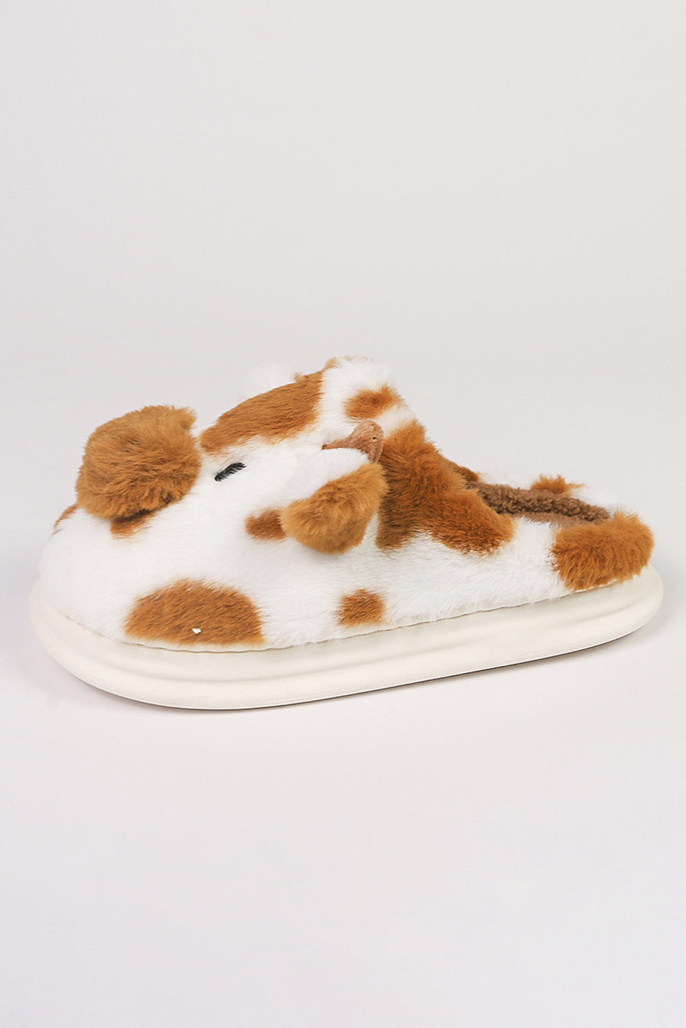 Coffee Plush Cartoon Cow Thermal Home Slippers Slippers JT's Designer Fashion