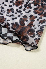 Multicolour Leopard Checkered Double Printed Reversible Sleeveless Long Dress Maxi Dresses JT's Designer Fashion