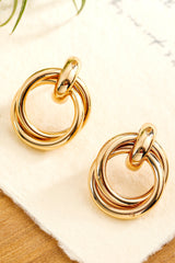 Gold Circles Plated Alloy Stud Earrings Jewelry JT's Designer Fashion