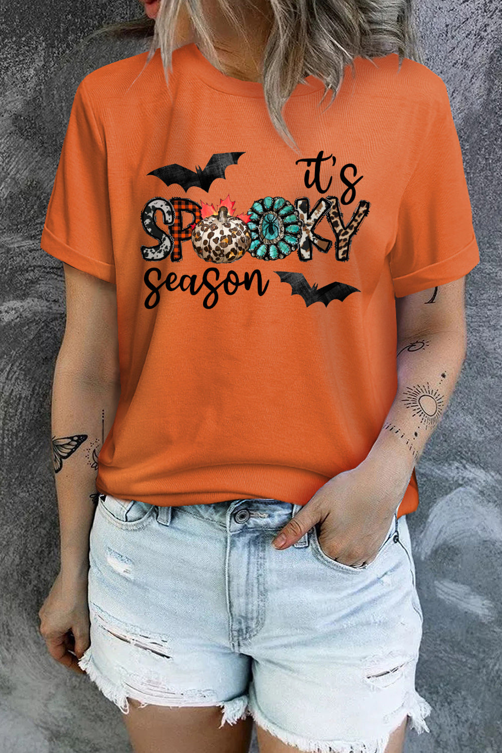 Orange It's Spooky Season Graphic T Shirt Graphic Tees JT's Designer Fashion