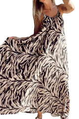Black Abstract Print Open Back Boho Loose Maxi Sundress Maxi Dresses JT's Designer Fashion
