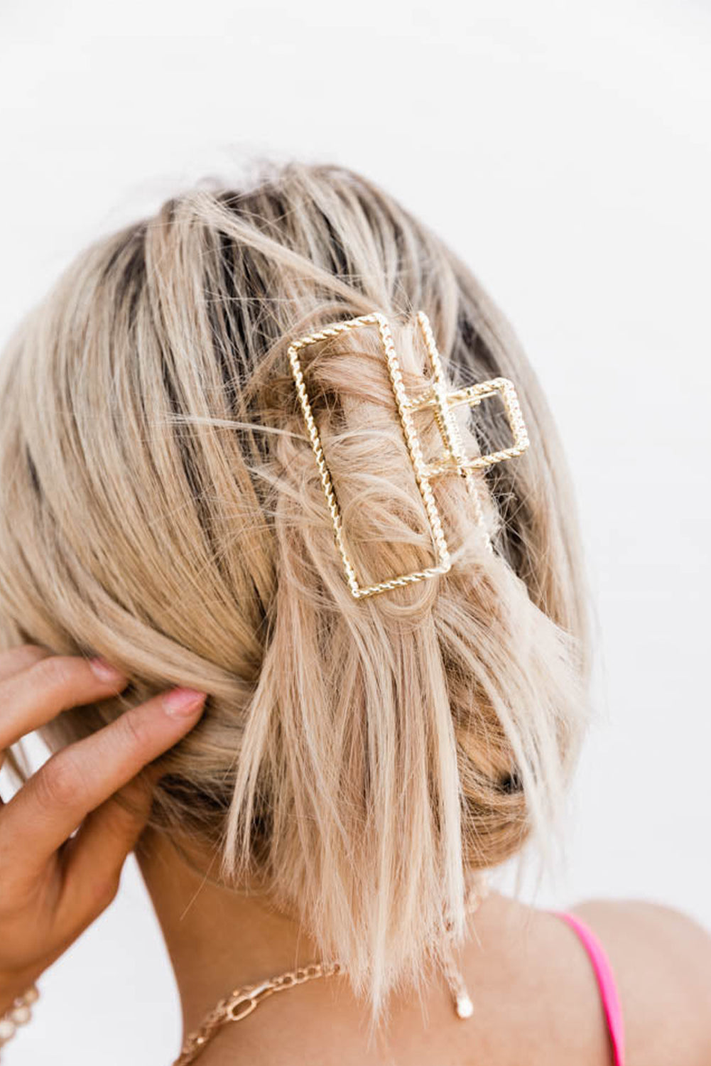 Gold Square Hair Claw Clip Headwear JT's Designer Fashion