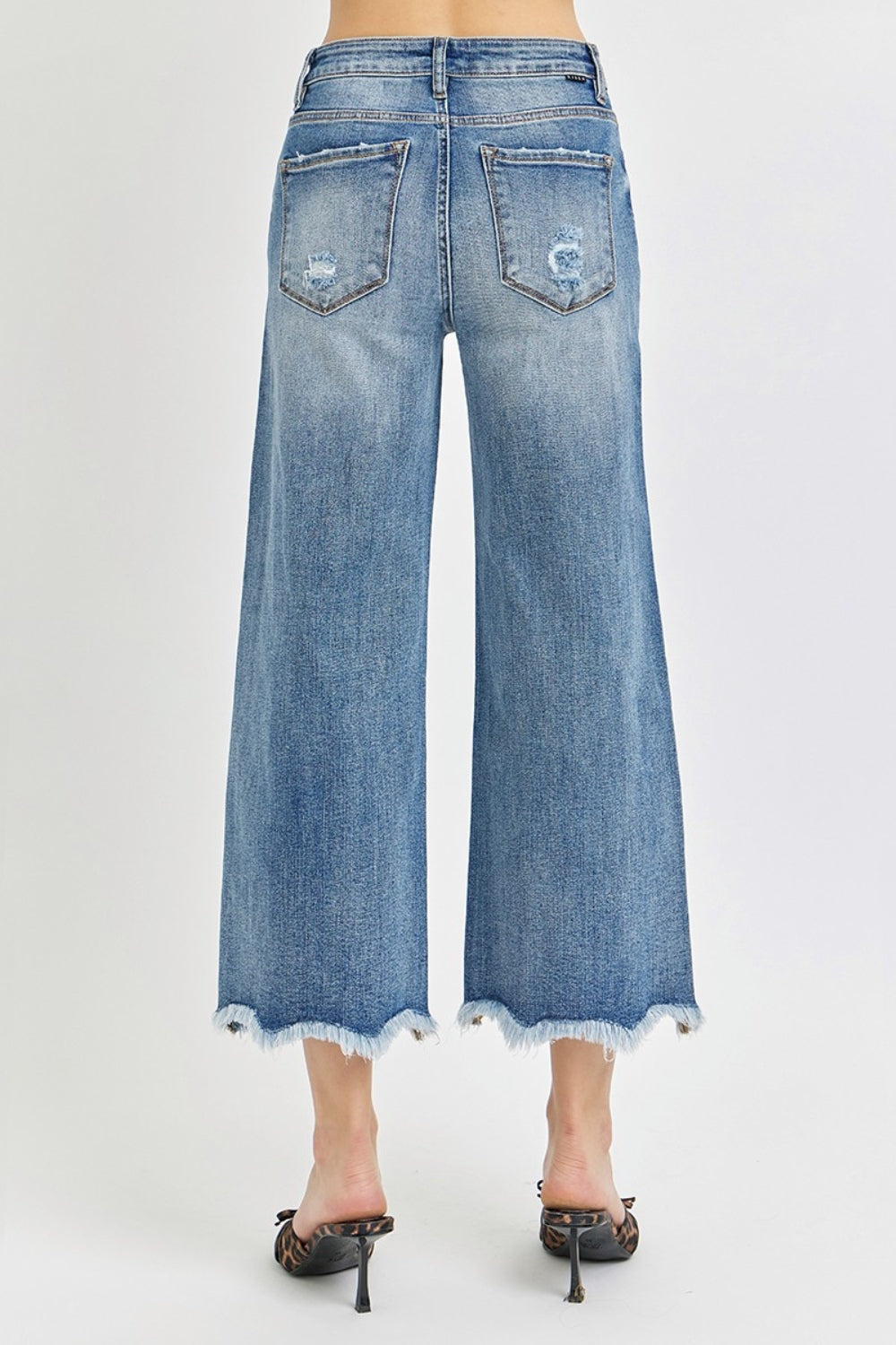 Risen High Rise Cropped Flare Jeans Jeans JT's Designer Fashion