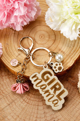 Pink Girl Mama Dog Claw Pearl Tassel Keychain Other Accessories JT's Designer Fashion