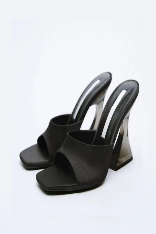 Open Toe High Heel Sandals Black Sandals JT's Designer Fashion