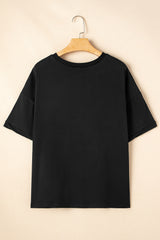 Black Sequin USA Bow Graphic Independence Day T Shirt Graphic Tees JT's Designer Fashion