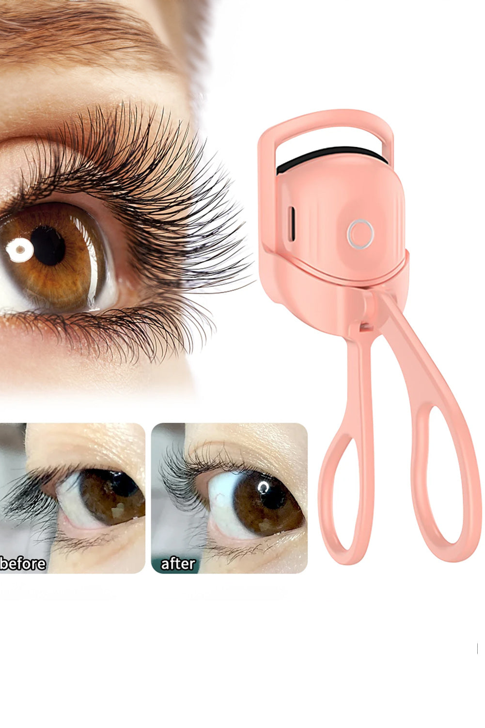 Apricot Pink Handheld Electric Heated Eyelash Curler Other Accessories JT's Designer Fashion