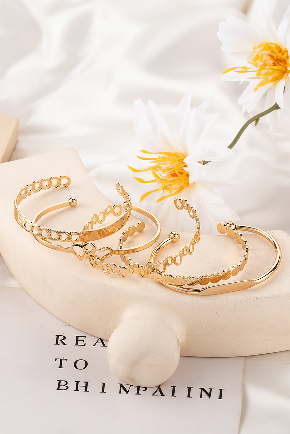 Gold Plated Valentines Bracelet 5pcs Set Jewelry JT's Designer Fashion