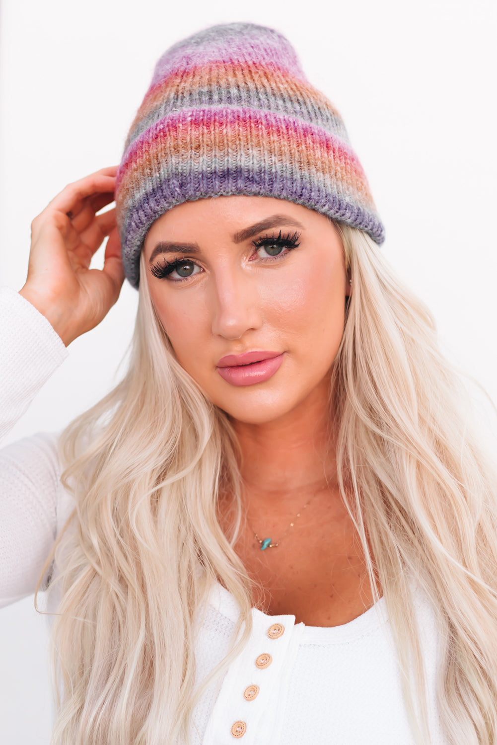 Multicolor Tie Dye Cuffed Beanie Hats & Caps JT's Designer Fashion