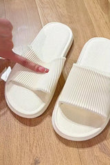 White Textured Thick Sole Soft EVA Home Slippers Slippers JT's Designer Fashion