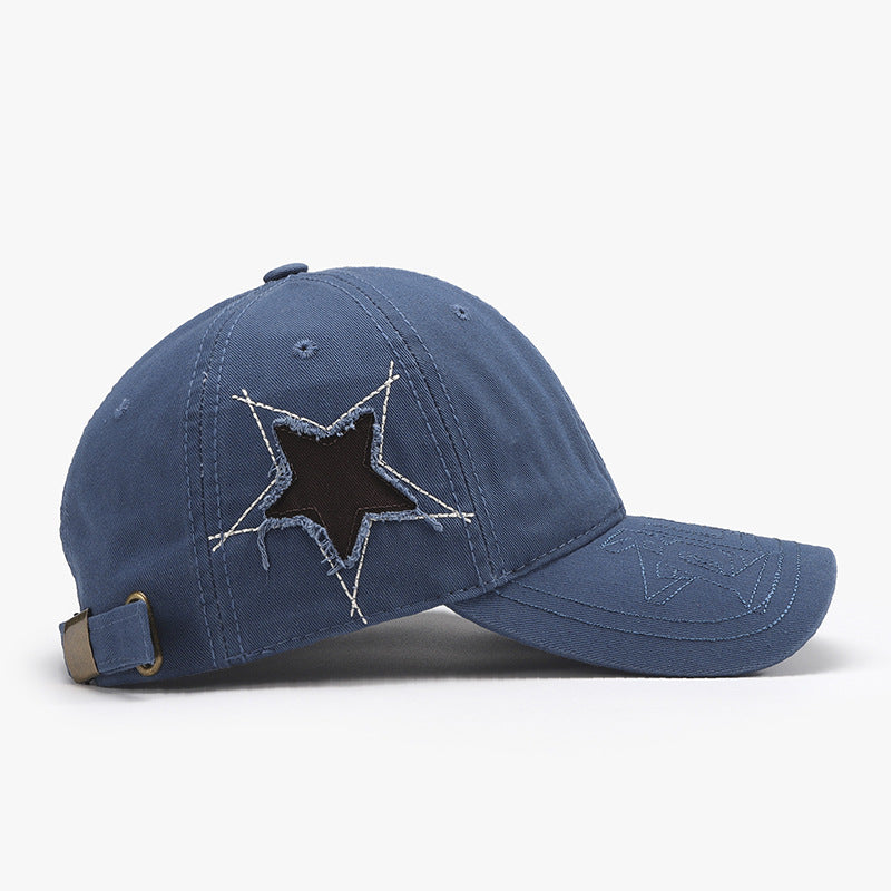 Adjustable Star Raw Hem Cap Hats & Caps JT's Designer Fashion