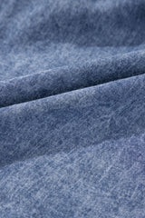Beau Blue Tie V Neck Tucking Detail Short Sleeve Denim Shift Dress Mini Dresses JT's Designer Fashion