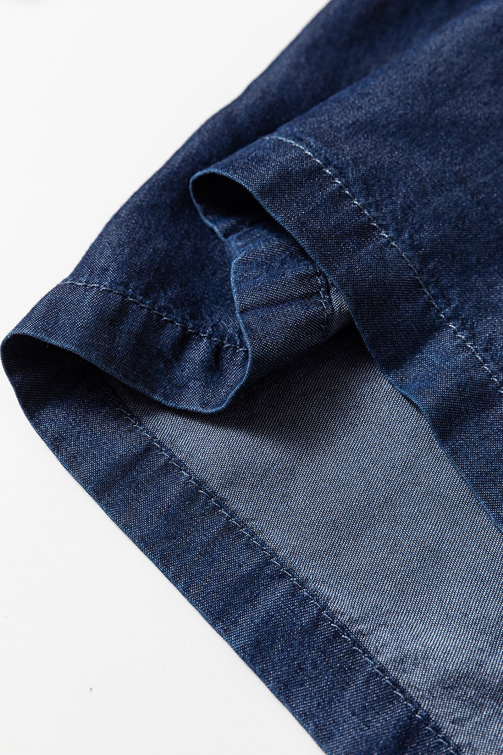 Sail Blue Side Pockets Frilled Smocked High Waist Wide Leg Jeans Jeans JT's Designer Fashion