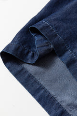 Sail Blue Side Pockets Frilled Smocked High Waist Wide Leg Jeans Jeans JT's Designer Fashion