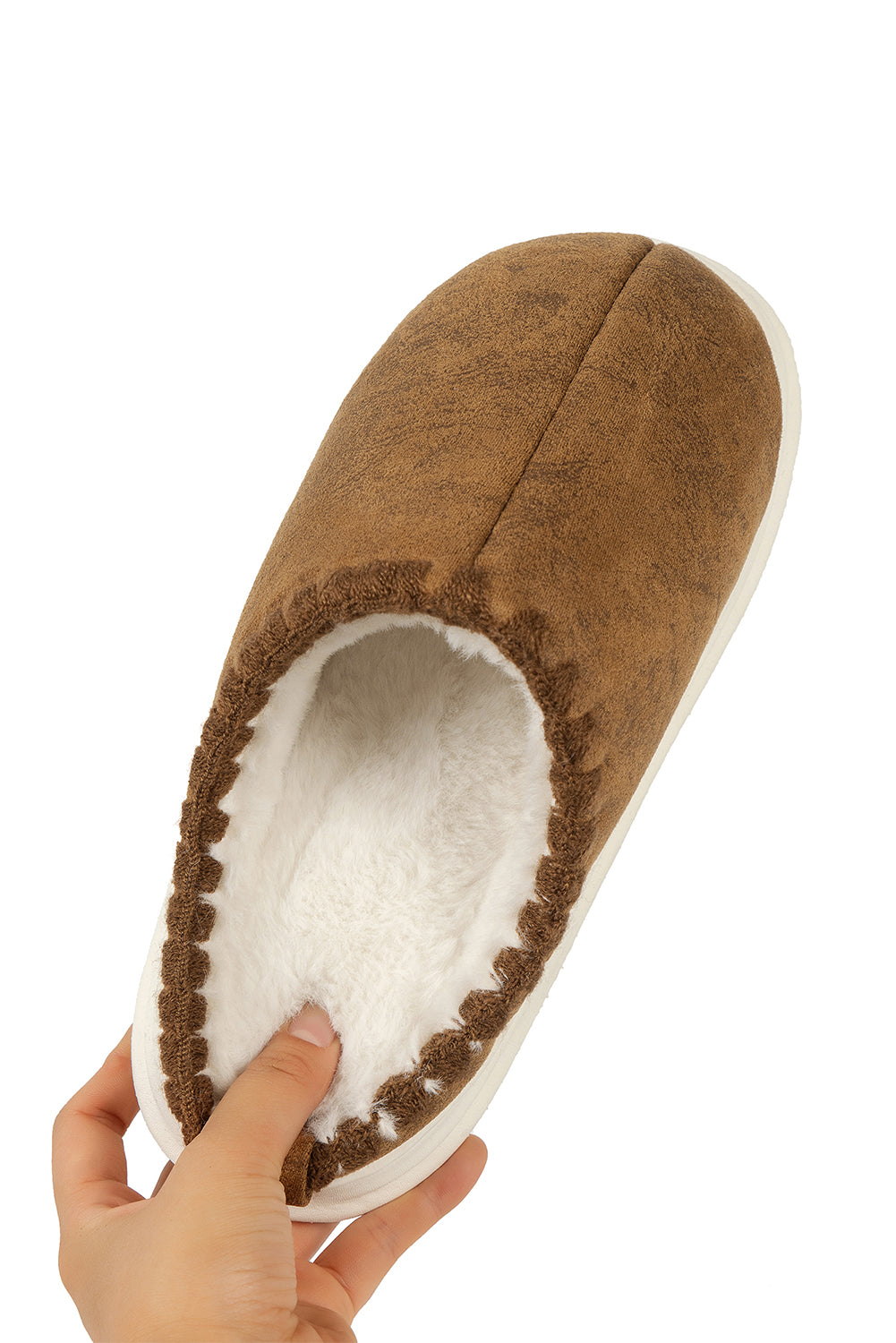 Chestnut Thick Sole Plush Lined Home Slippers Slippers JT's Designer Fashion