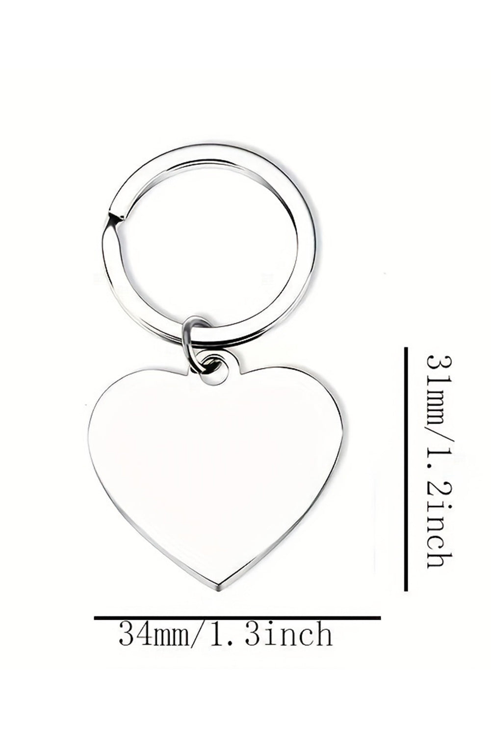 Silvery Love Slogan Heart Pendant Key Ring Other Accessories JT's Designer Fashion