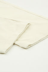 Beige Corduroy High Waist Straight Leg Pants Pants & Culotte JT's Designer Fashion