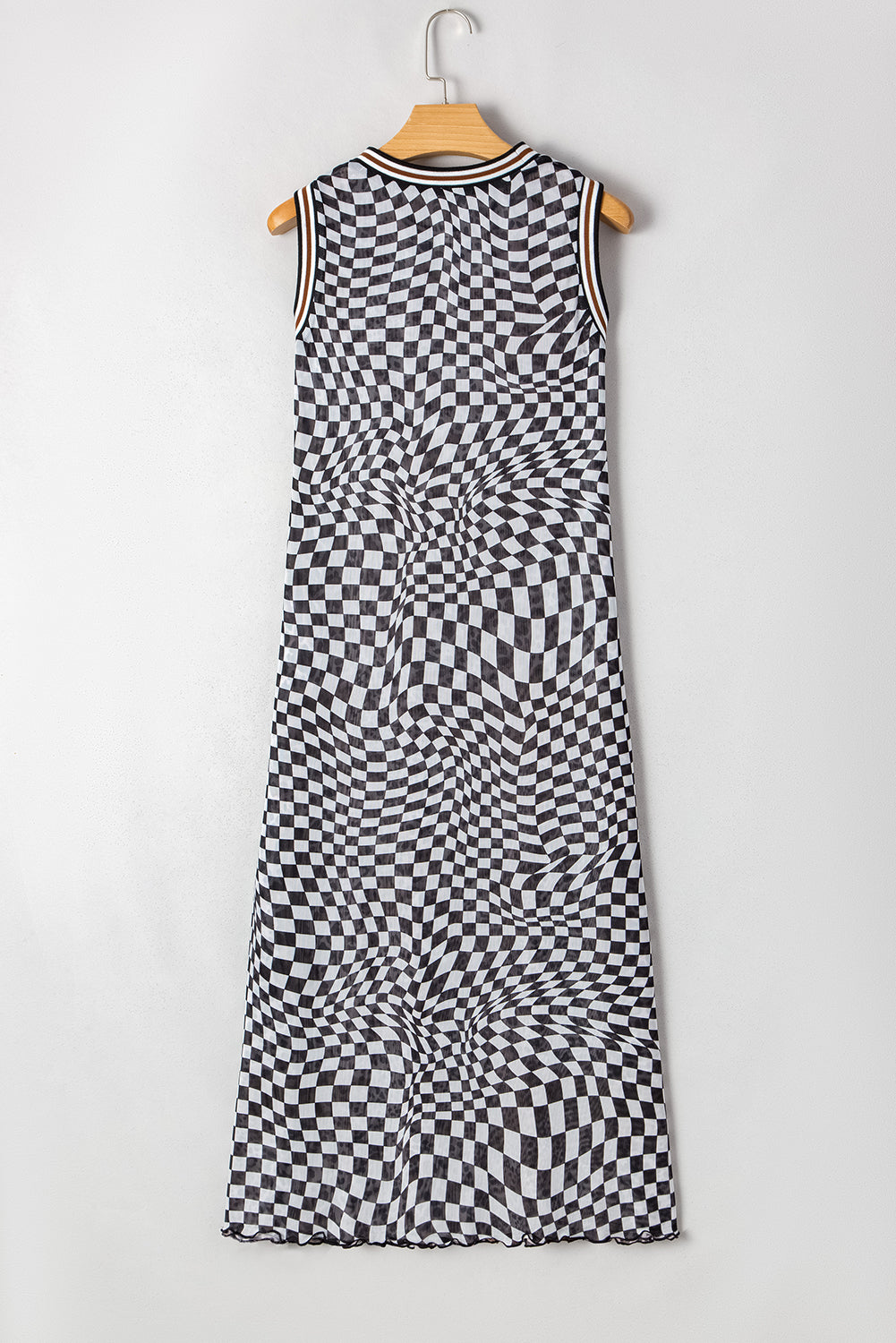 Multicolour Leopard Checkered Double Printed Reversible Sleeveless Long Dress Maxi Dresses JT's Designer Fashion