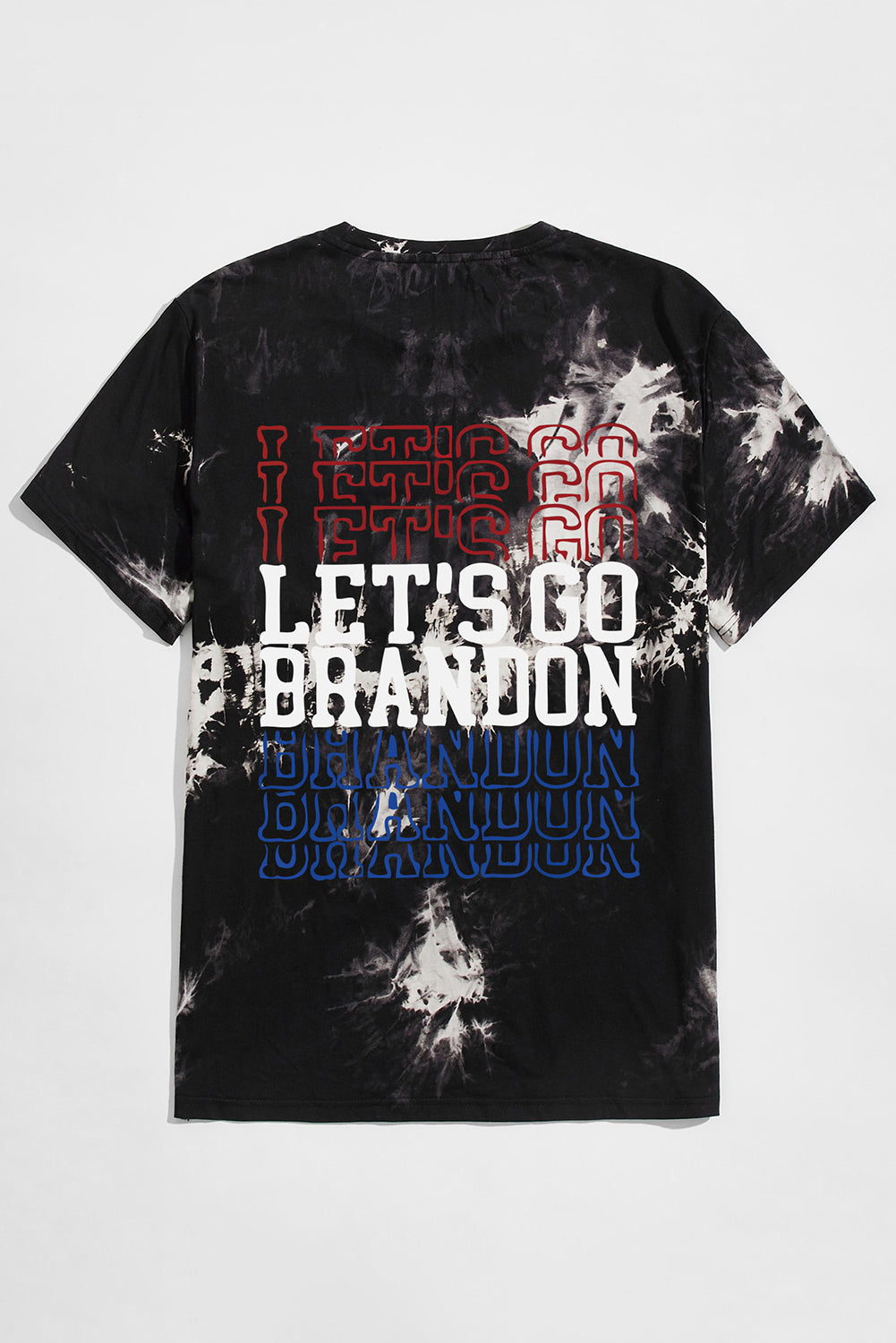 Black LET'S GO BRANDON Tie Dyed Print Men's Graphic Tee Men's Tops JT's Designer Fashion