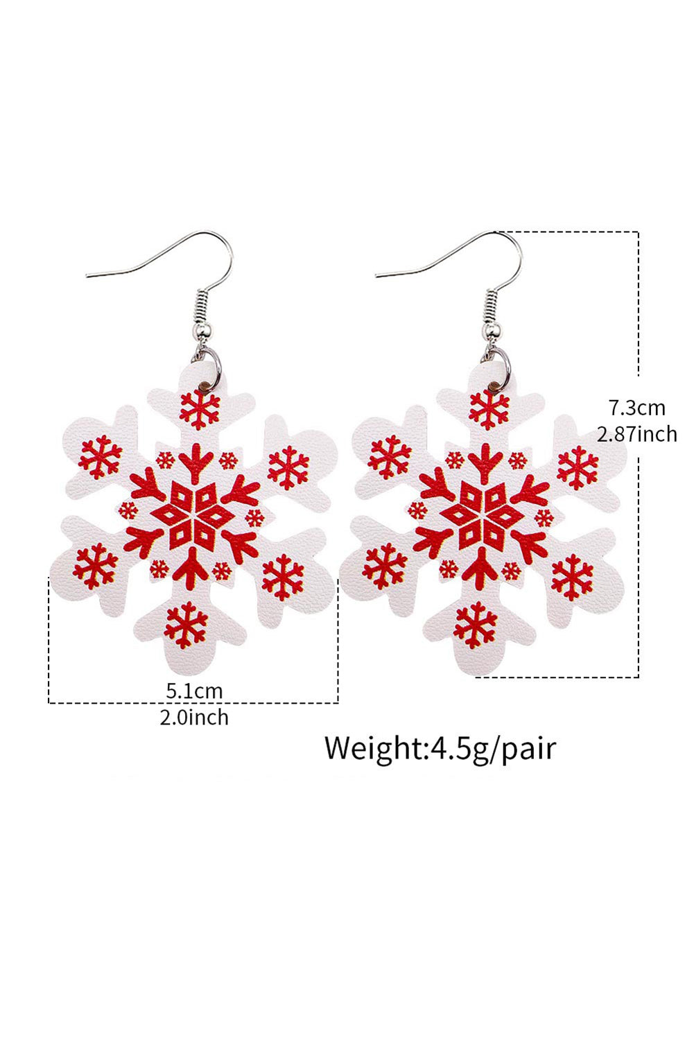 Christmas Snowflake Drop Earrings Jewelry JT's Designer Fashion