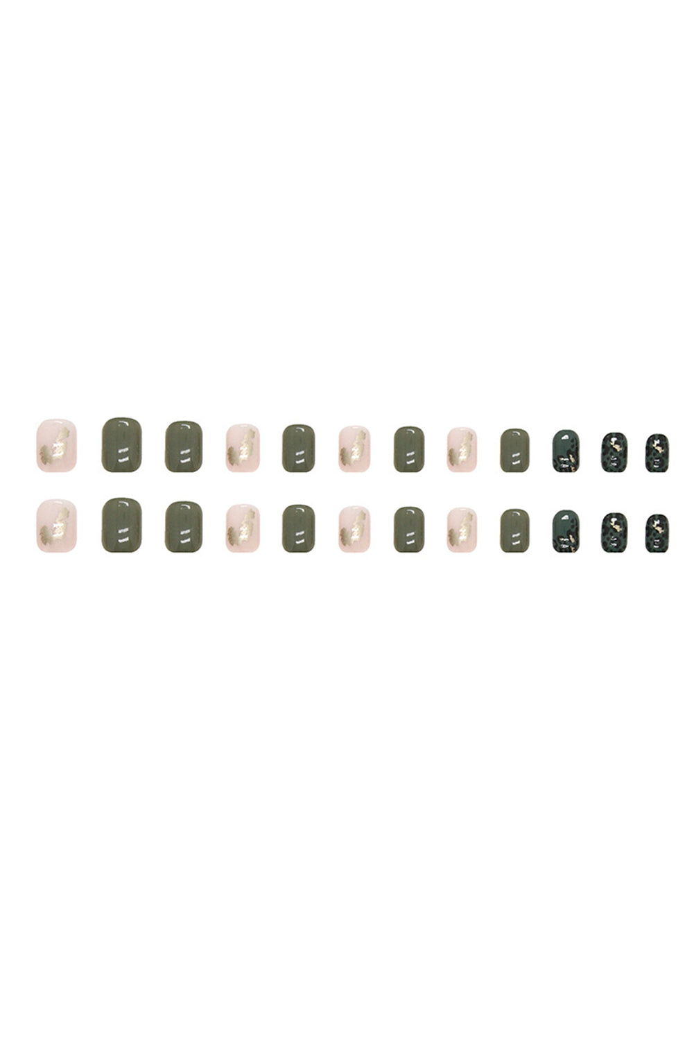 Blackish Green Fashion Foil Detail Nail Sticker Set Other Accessories JT's Designer Fashion